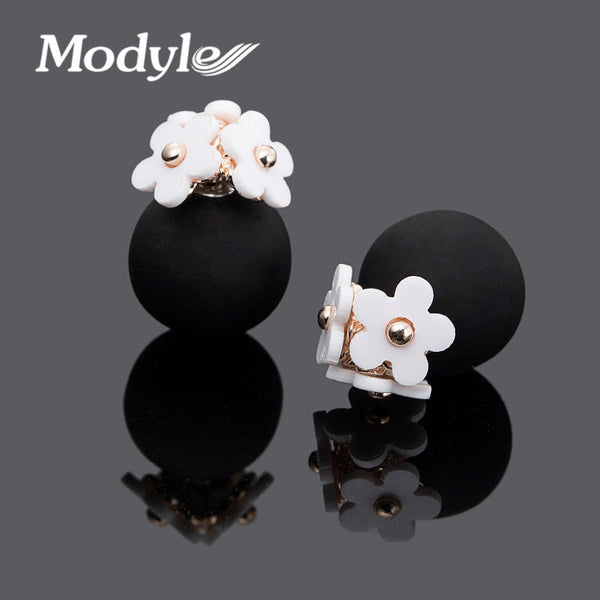 Personality Flower Double Stud Earrings